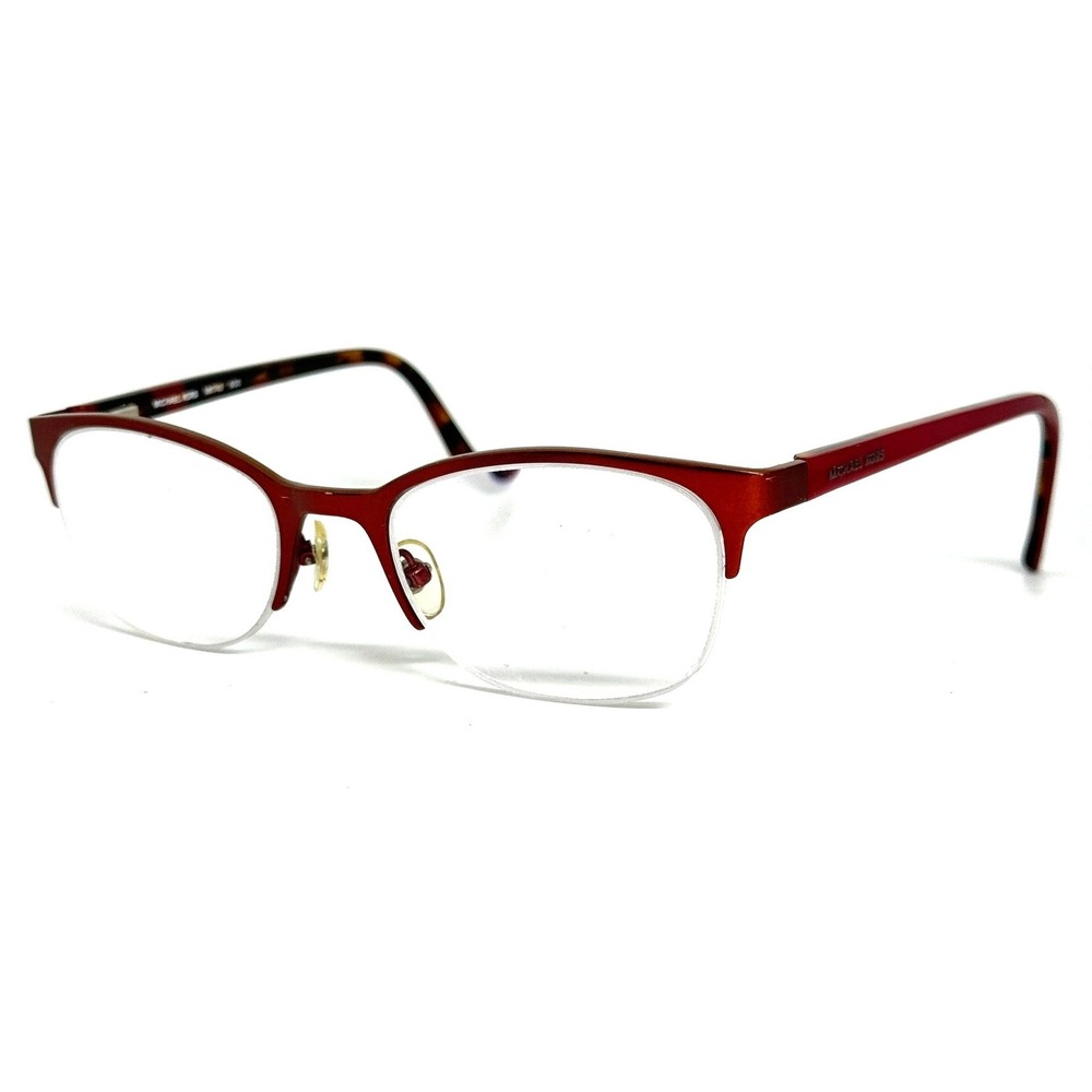 Michael Kors MK743 600 Red Titanium Semi-Rimless Eyeglasses 51-20-140 Tortoise
